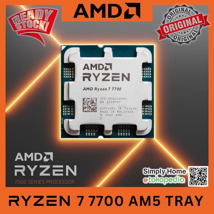 Processor AMD Ryzen 7 7700 Tray R7 5.3GHz Socket AM5 Produk Baru CPU PC Desktop Gaming