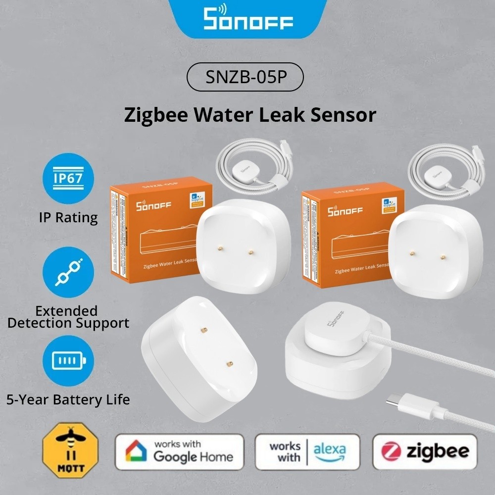 SONOFF SNZB-05P Sonoff Water Leak Sensor SNZB-05P Zigbee Water Detector Leaking&Dripping Detection