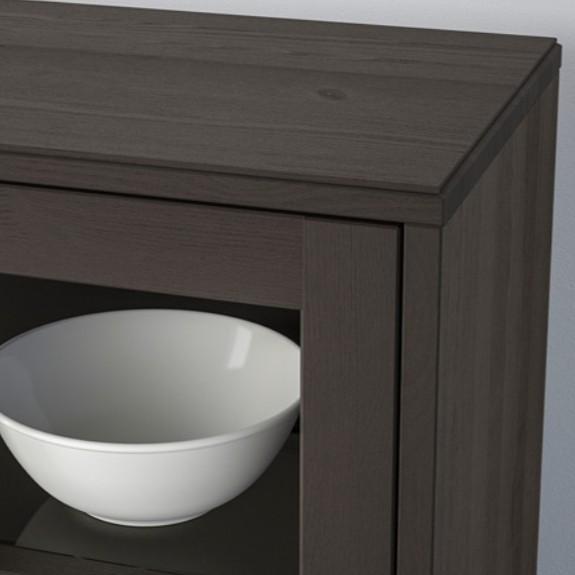 Rak Lemari Kayu Hv Kabinet Kaca Bening Nimalis 81X37X134Cm _Hitam