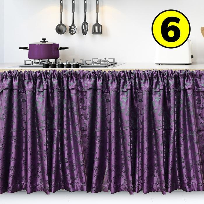 Gorden Kolong Meja Dapur Gorden Tirai Penutup Bawah Meja Dapur Original