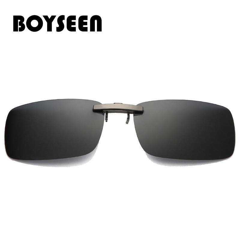 BOYSEEN Polarized Clip Sunglasses Driving Day Night Vision Lens Unisex Sport Fishing Myopia Glasses