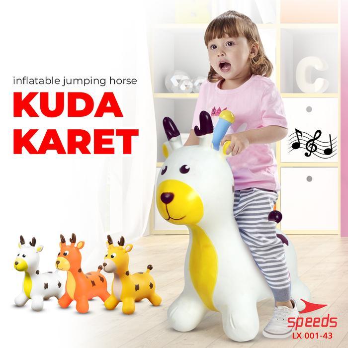 2zxv- Speeds Jumping Horse Tiup Mainan Kuda Kudaan Karet Hiburan Toys Anak Tanpa Pompa
