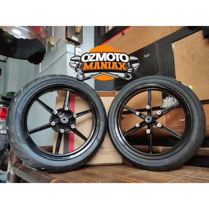 Wheel Set Velg V-Rossi Derik Ninja RR + Ban Pirelli Diablo Rosso Sport