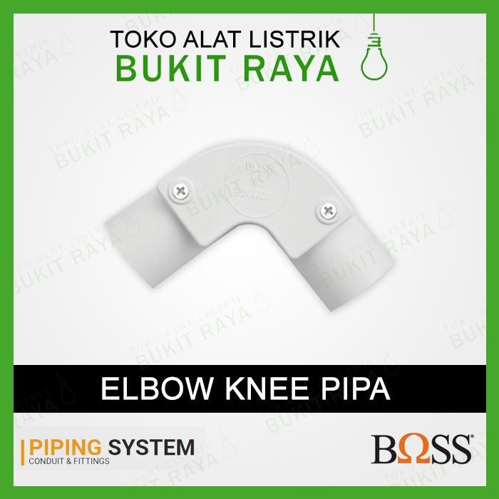 News BOSS Elbow / L Bow / Knee Pipa Listrik Putih 20mm