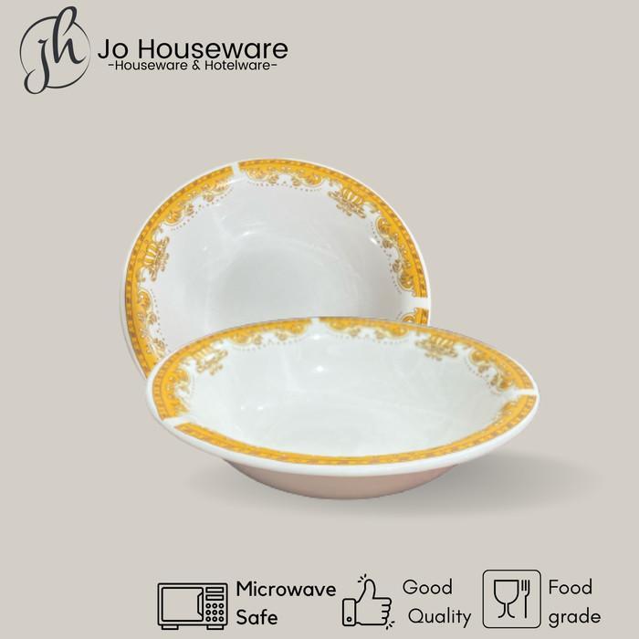 SALE Mangkok keramik 7.5 inch motif kembang mahkota serbaguna Termurah