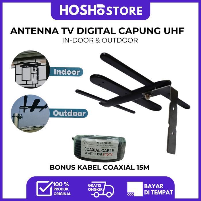 Promo Antena Tv Digital Uhf Tanaka Capung - Indoor & Outdoor, Cocok Untuk Tv Digital + Bonus Kabel