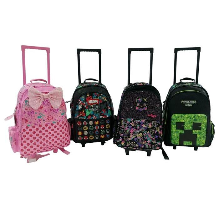 Smiggle Backpack Trolley Sd Unicorn Tas Troli Dorong Mini Minecraft