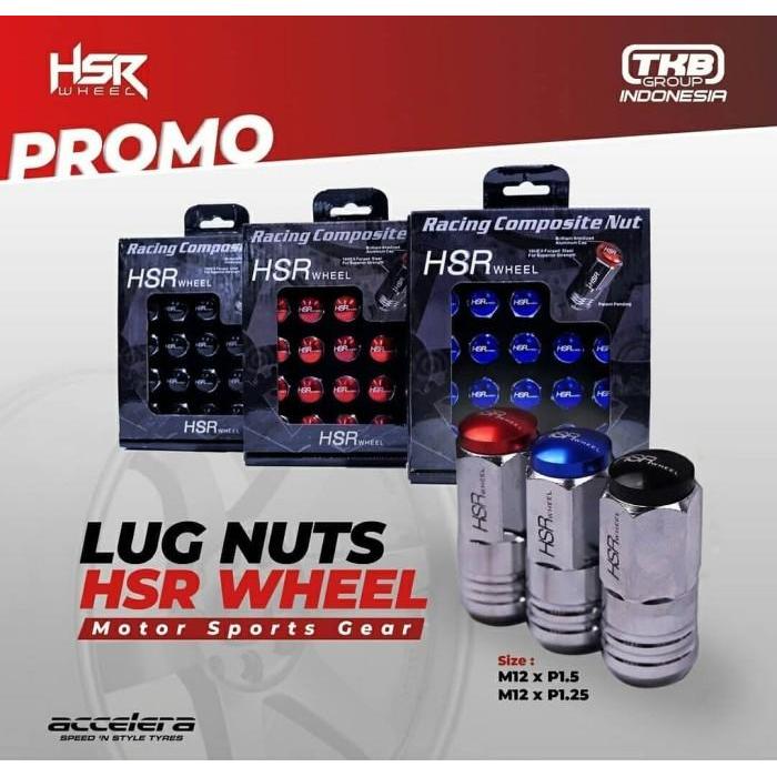 New- Lugnut/ Mur Baut Roda Variasi Velg Racing Mobil HSR 1,25 keren