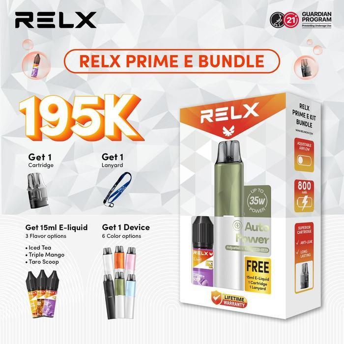 RELX PRIME E BUNDLING RELX 15ML FREE CATRIDGE AND LANYARD AUTHENTIC 100%