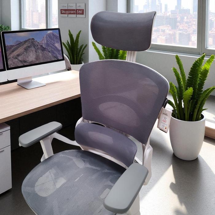 Kursi Kantor Office Air Lumbar Support Flexible Armrest - E2 Sandaran Set Furniture Plastik