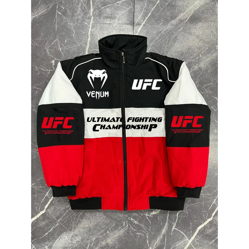New Winter Men's UFC Velvet Zipper Stand Up Collar Jacket 3D Printed Simple and Lashionable casual