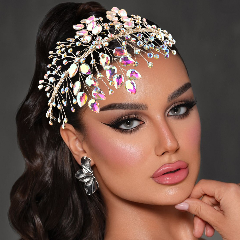 DZ261 Bridal Headband Handmade Rhinestone Headdress Wedding Headpiece Hair Accessories Woman