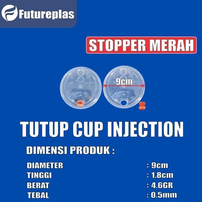 35jnw- Cup & Tutup 25 PcsCup Injection Datar 14Oz 400Ml Reusable / Gelas Plastik Tebal