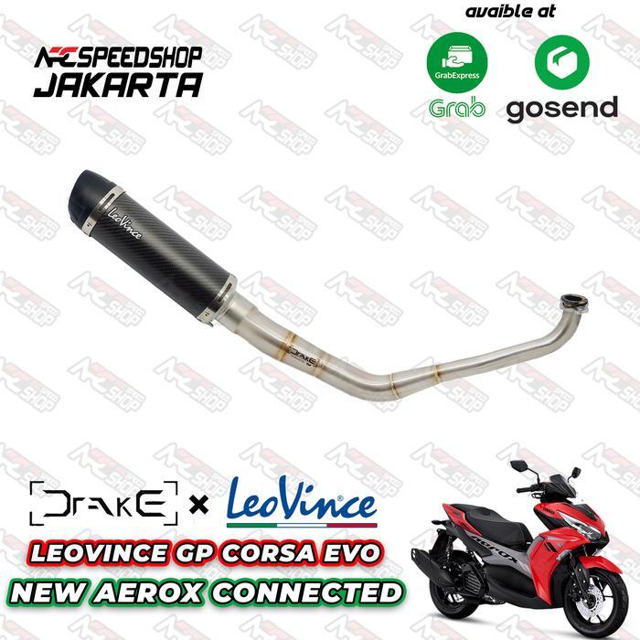 Knalpot Leovince GP Corsa Evo Header Drake R9 Yamaha Aerox 155 New