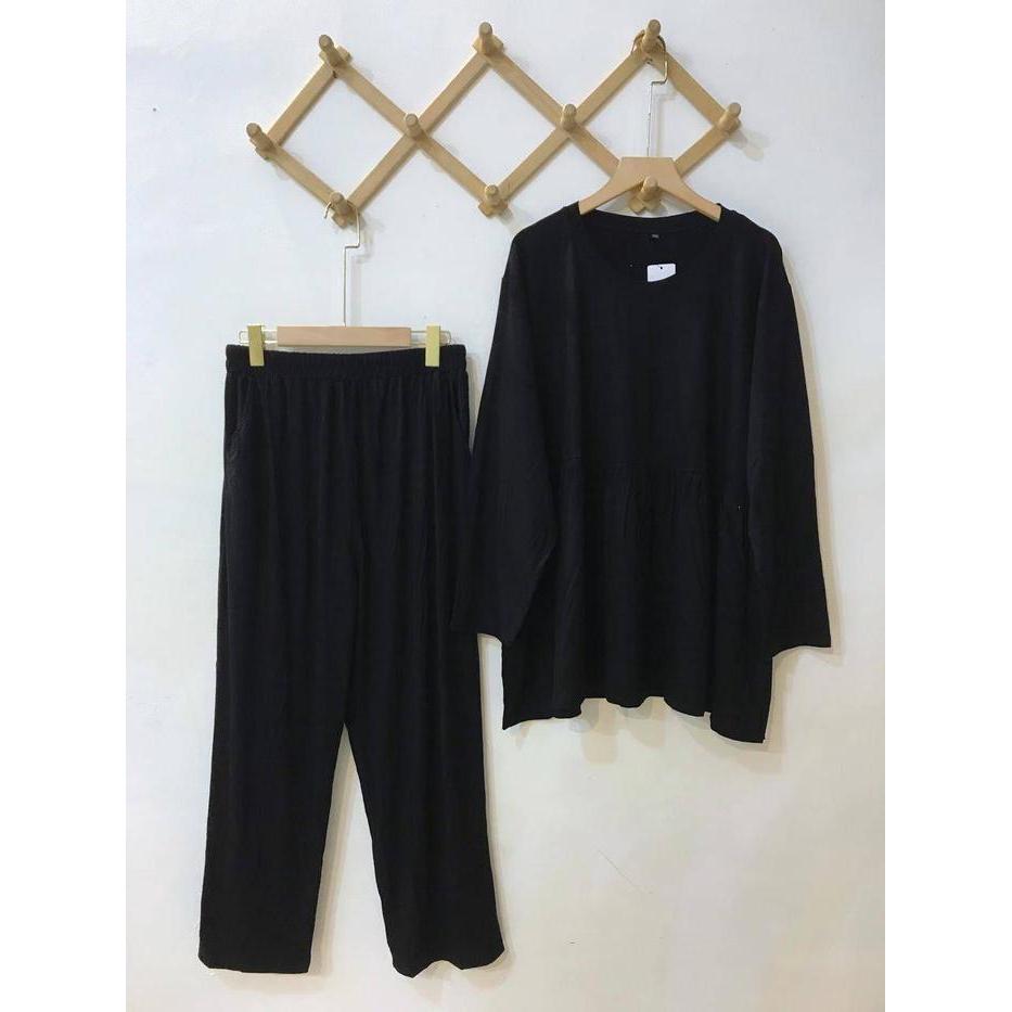 Setelan Wanita Panjang Peplum LD 140 cm Rayon Spandex