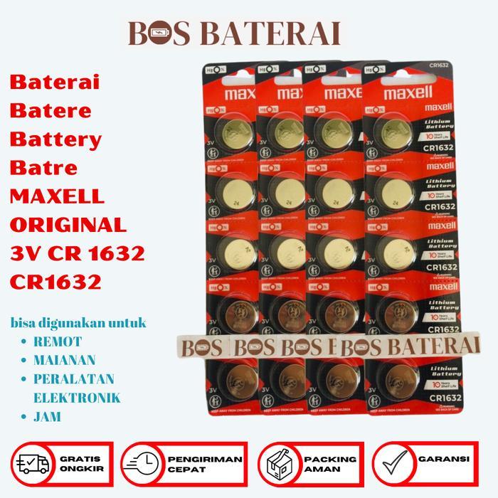 NEWs Baterai Batere Battery Batre MAXELL ORIGINAL 3V CR 1632 CR1632