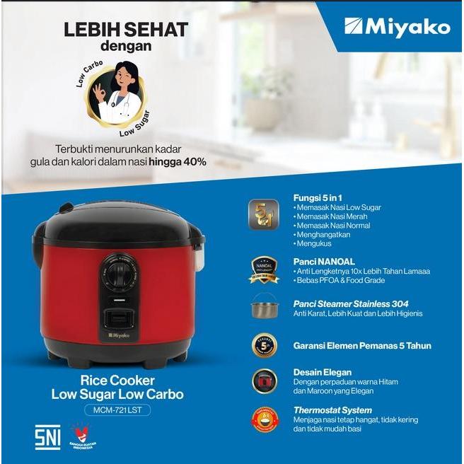 Rice Cooker Miyako Mcm-721 Lst - Miyako Rice Cooker Mcm 721