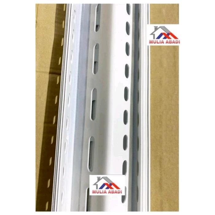 Besi siku lubang 2mili PUTIH/Besi siku rak 2mili38mm3meter TEBAL