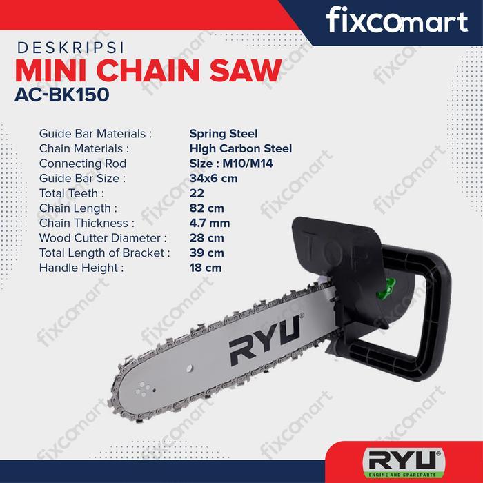 RYU MINI CHAIN SAW / ADAPTOR GERGAJI MESIN GERINDA TANGAN