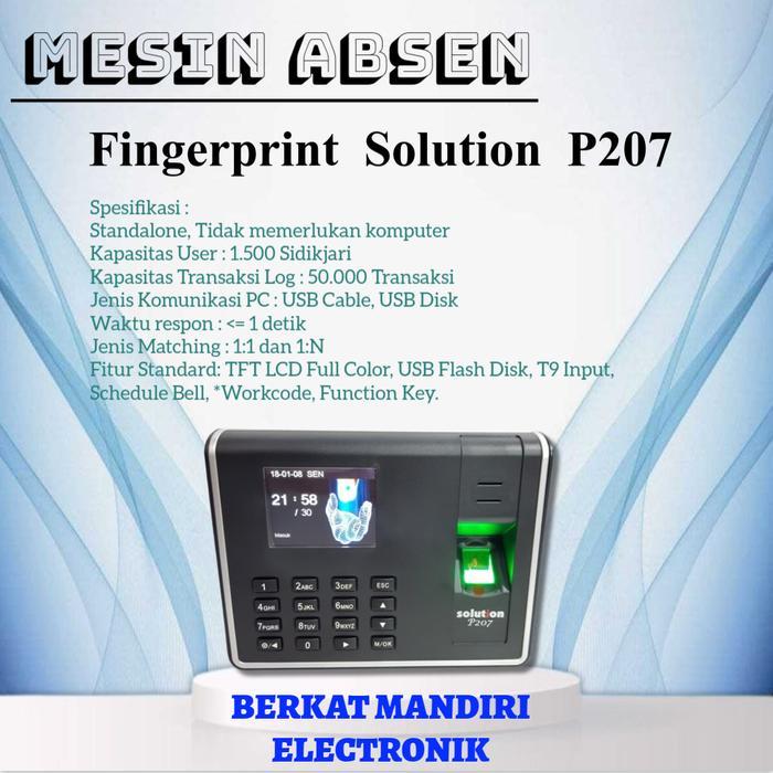 Mesin Absen Fingerprint Solution P207