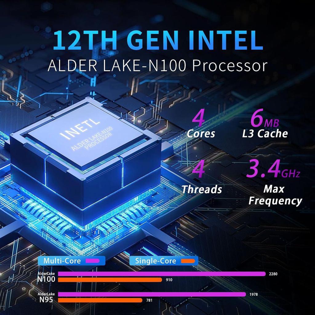 Morefine M6S N100 N5105 Mini Pc 12 Th Gen Mini-Host Computer 12Gb