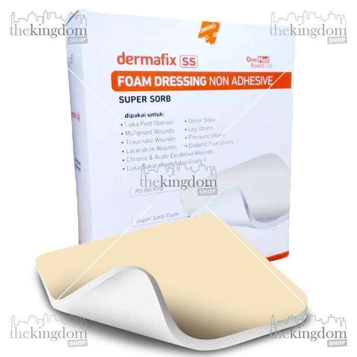 4g88n- Onemed Dermafix Ss 10X10Cm Foam Dressing Non Adhesive Lem Perekat Plester Plaster Luka