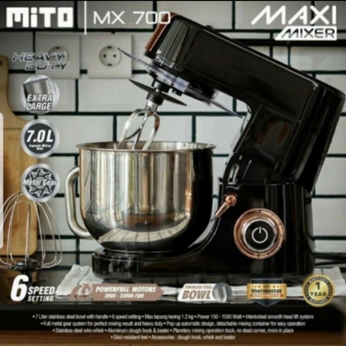 MITO MX 700 MITOCHIBA STAND MIXER MX700 HITAM PUTIH DONAT MIE B SLV