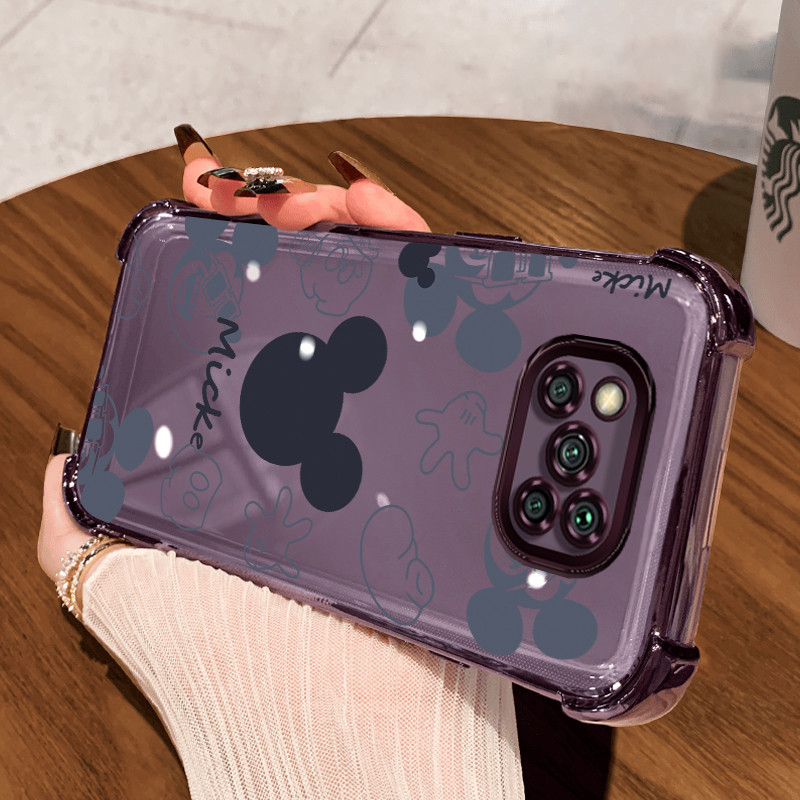 Casing Hp untuk Xiaomi POCO X3 POCO X3 NFC POCO X3 Pro Case Cartoon Minimalist Mickey Tikus Lucu Kas