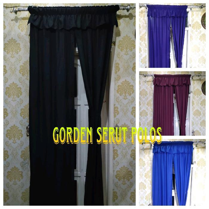 ALDA- Gorden Pintu Serut Belah Tengah Polos Hordeng Tali Gordeng Curtain