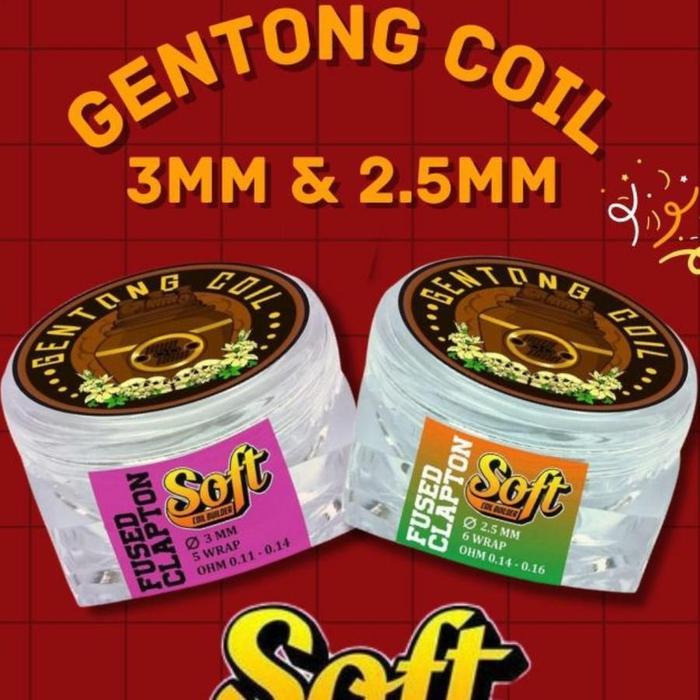 COIL GENTONG FUSED CLAPTON SOFT 3MM 2.5MM AUTHENTIC