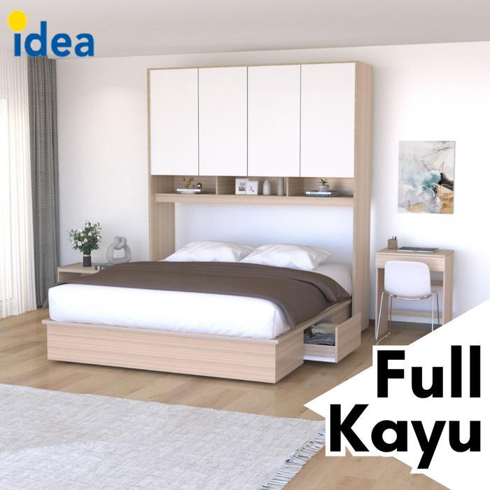 IDEA Clay - Ranjang Set Divan Kayu Lemari Pakaian Putih Rak Pajangan Meja Belajar Modern Minimalis