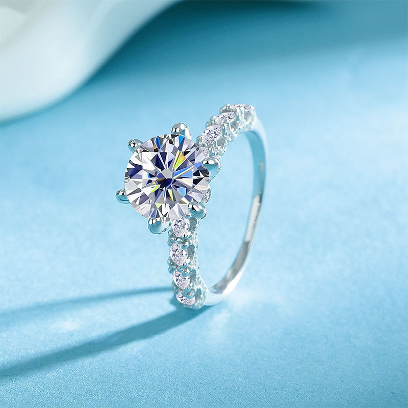 Designer Girl Birthday Gift 18K White Gold Rings 3ct D Color Moissanite Diamonds Platinum Pt950 Fine