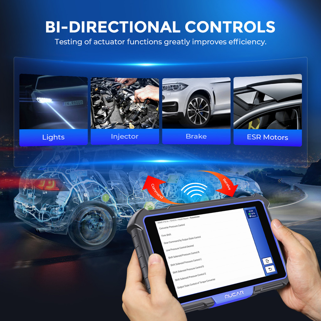 Mucar Vo8 Bi-Directional Scan Tool 2023 Oem Full Systems Obd2 Scanner