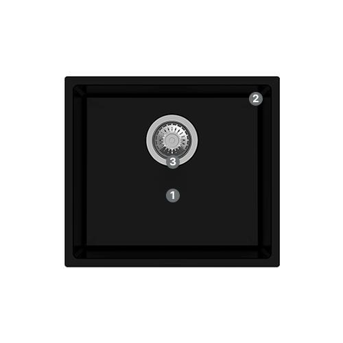 Modena Ks9110Flm Sink Dapur Maggiore Granite Hitam