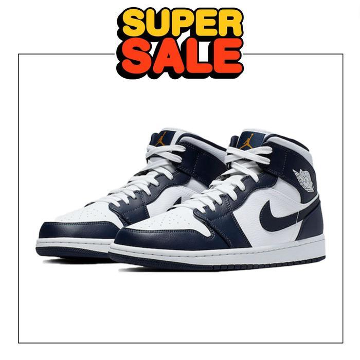 Air Jordan 1 Mid White Metallic Gold Obsidian (Gs)