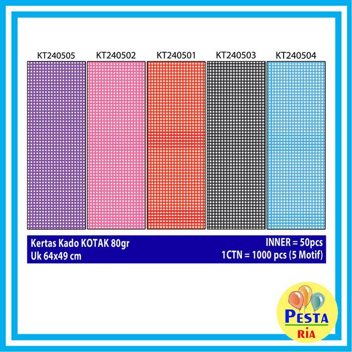 Murah (10 Pcs) Kertas kado KOTAK, kertas kado motif Kotak, kertas kado bungkus hadiah ulang tahun