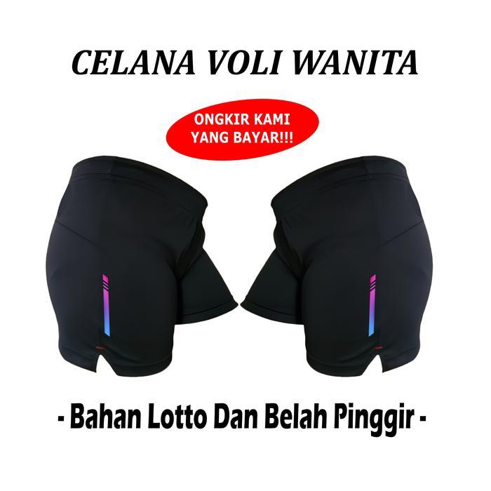 ourxx- Celana Kolor Olahraga Sport Voli Wanita Motif Terbaru Bahan Lotto Model Belah Pinggir