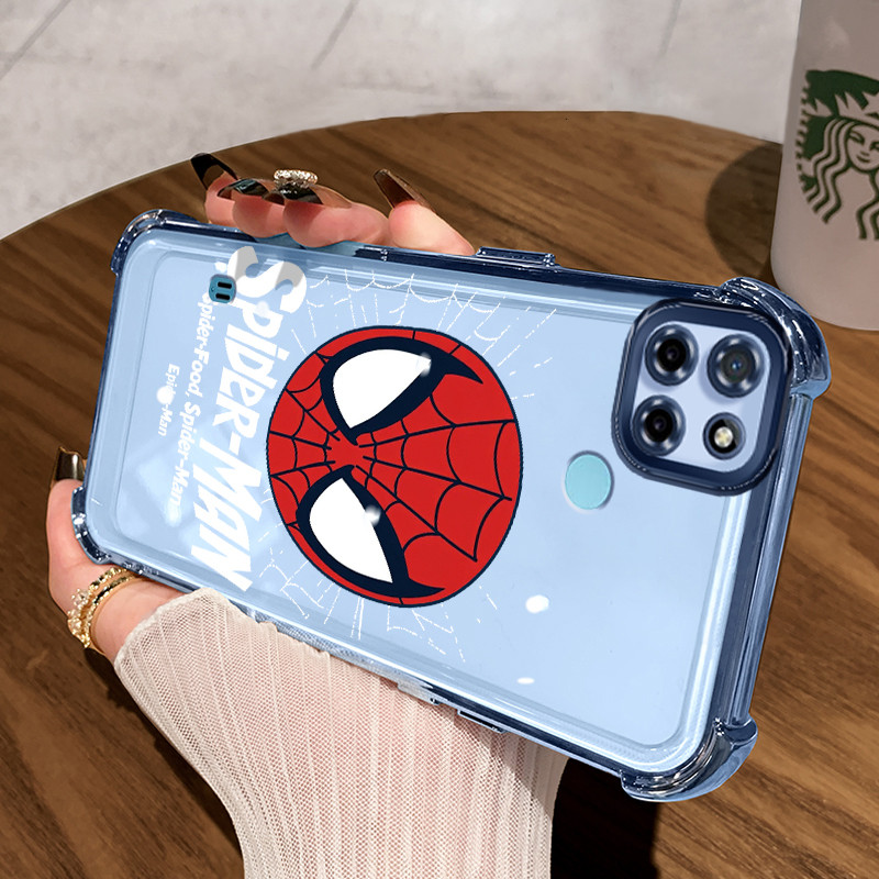 Casing Hp untuk Realme C21Y Realme C25Y C21 C15 Case Pria laba-laba kartun Kasing Cesing Invisible A