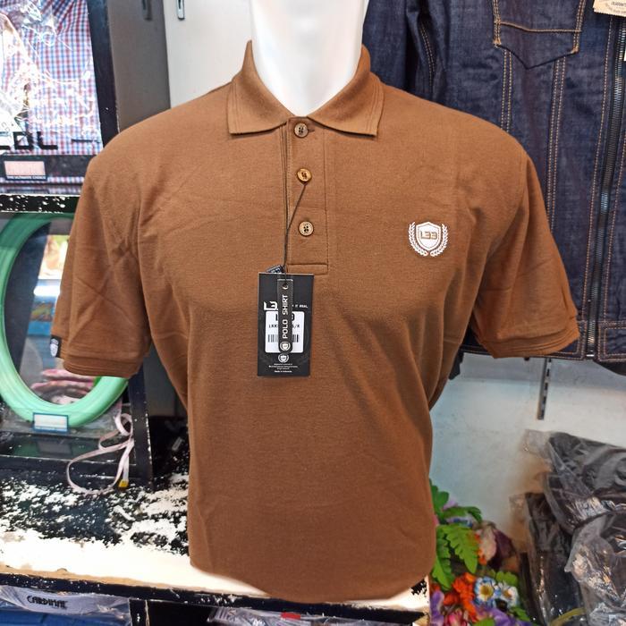 Kaos Kerah Polos Lengan Pendek L33 Original Coklat