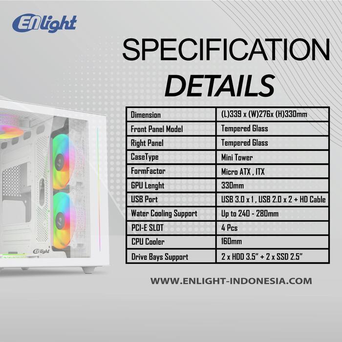 ENLIGHT Z8 GAMING CASE FREE 3 FAN RGB F124