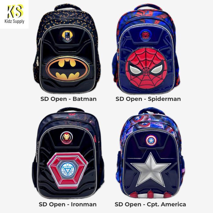 Tas Ransel Sd Tk Anak Laki Laki Timbul Gambar Spiderman Batman Ironman