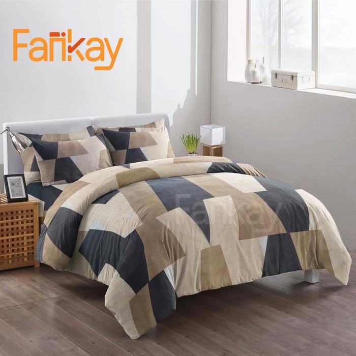 Bed Cover Set Sprei Abstrak Mocca - Ukuran Lengkap - Ukuran Lengkap - Fankay Bedcover sprei sarung