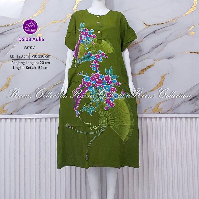 sbcx- Aulia Batik Daster 08 Batik Print Daster 3 Kancing Depan Busui 2 Saku Tangan Pendek Di
