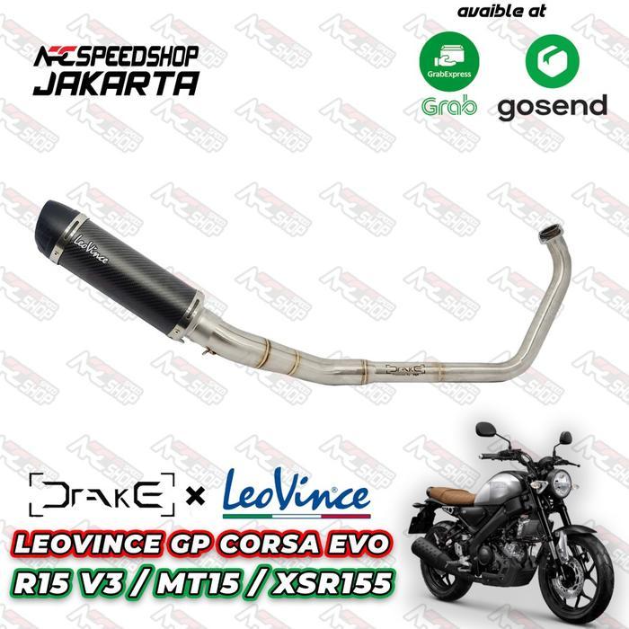 Knalpot Leovince Corsa Evo Header Drake R9 YAMAHA R15V3 R 15 / MT15 MT 15 / XSR155 XSR 155