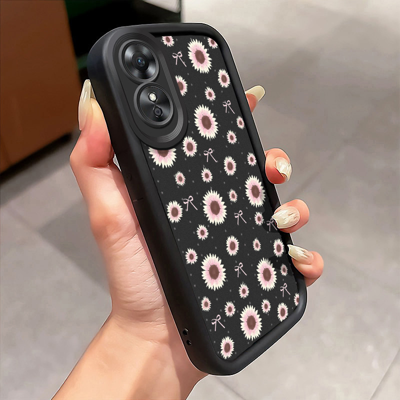 Casing Hp OPPO A17 OPPO A17K Case Casing Bunga Kaminya pola Kasus HP Tangga Langit Mewah Silikon Sof