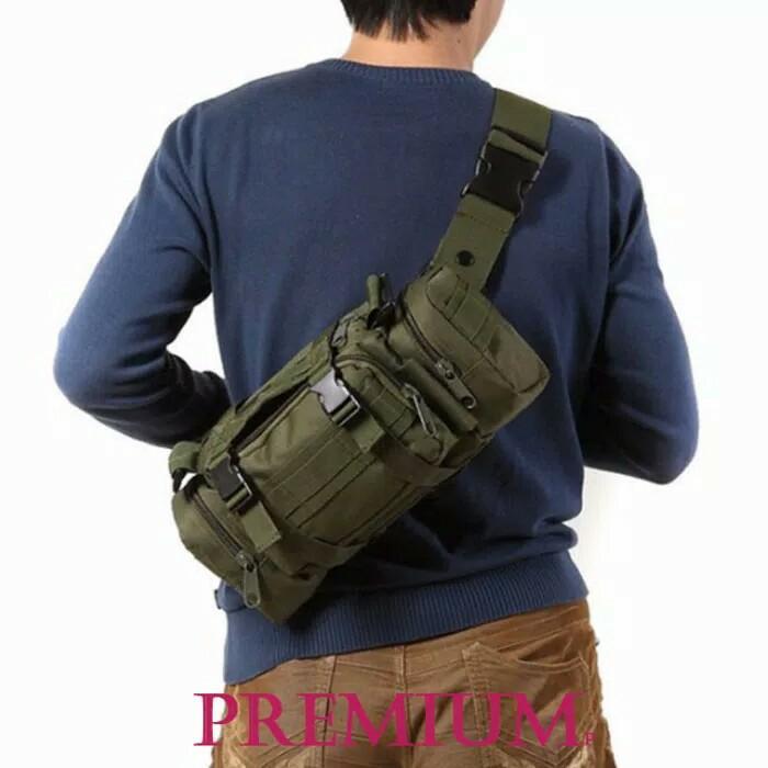 Eiger Adventurre Store - Tas Selempang Slempang Cowok Pria Army 3 Way Cordura Sling Waist Bag