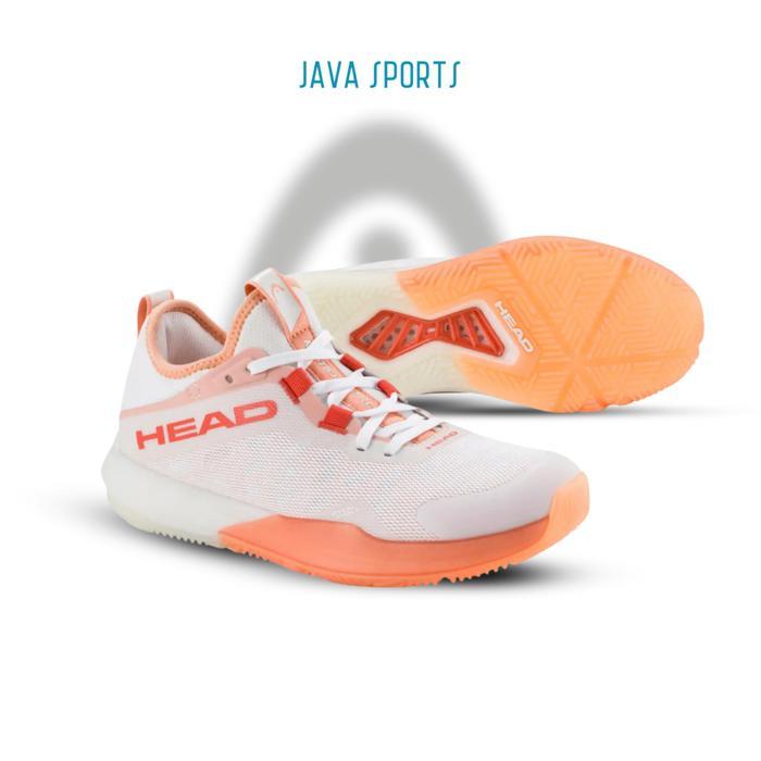 SEPATU PADEL TENIS HEAD MOTION PRO WOMEN WHITE/ CORAL PADEL SHOES