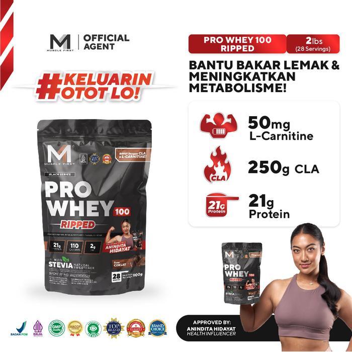 New Muscle First Pro Whey Ripped 2Lbs 2 Lbs Black Edition Whey Protein + Fatburner Cla L Carnitine