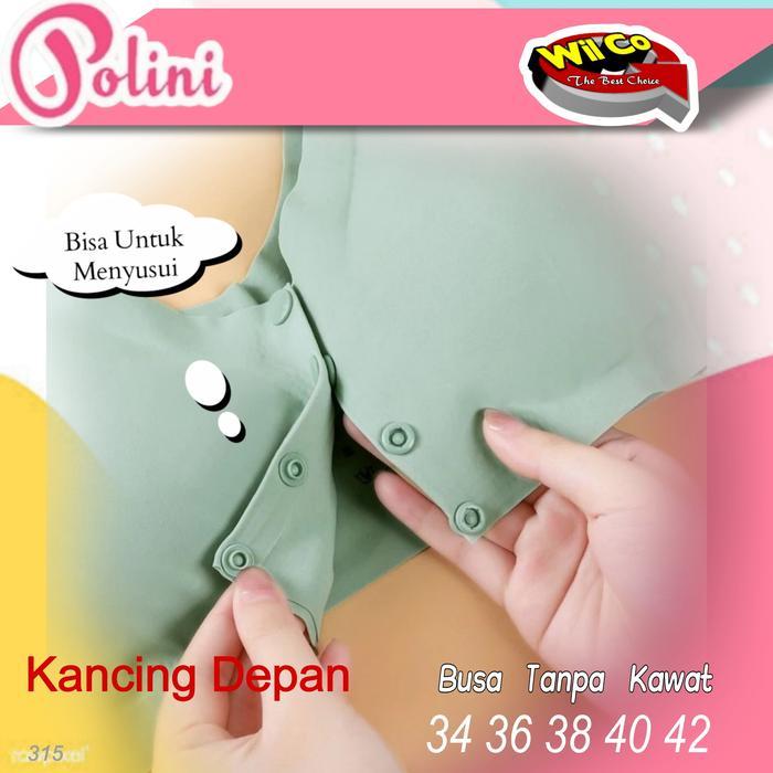 K315 Polini Bra Kancing Depan Busa Tanpa Kawat (busa bisa dilepas) Wanita Tipis Dewasa Bh