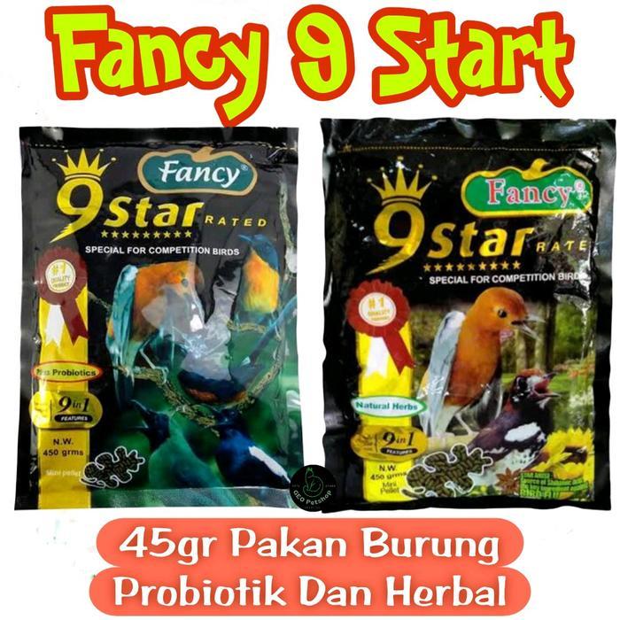9 in 1 FANCY 9 STAR 450gr HERBAL & PROBIOTICK VOER COKLAT & RUMPUT LAUT ALL VARIAN PAKAN BURUNG